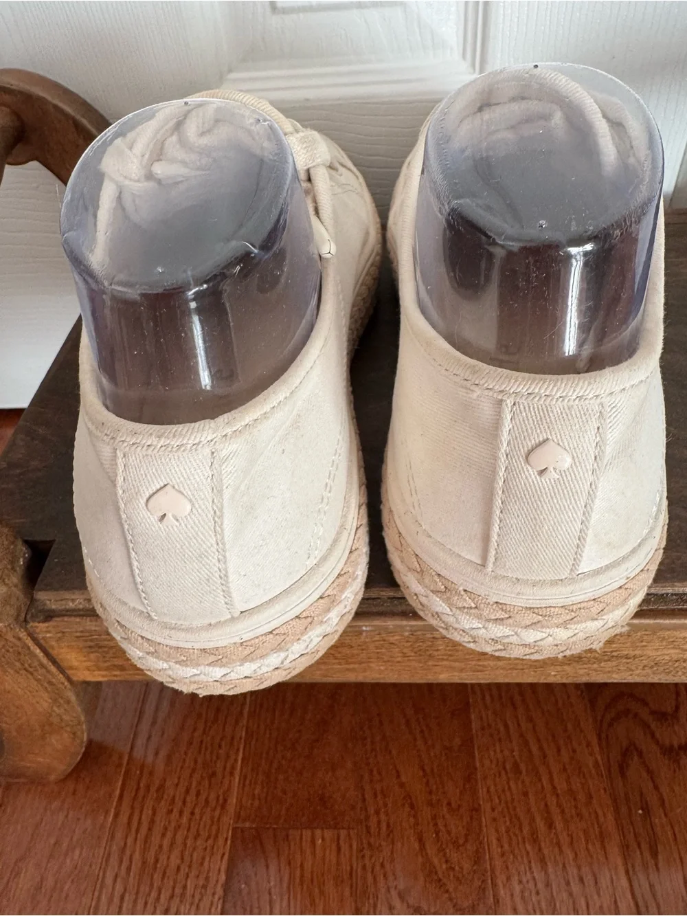 Kate Spade Cream Canvas Platform Espadrille Sneakers